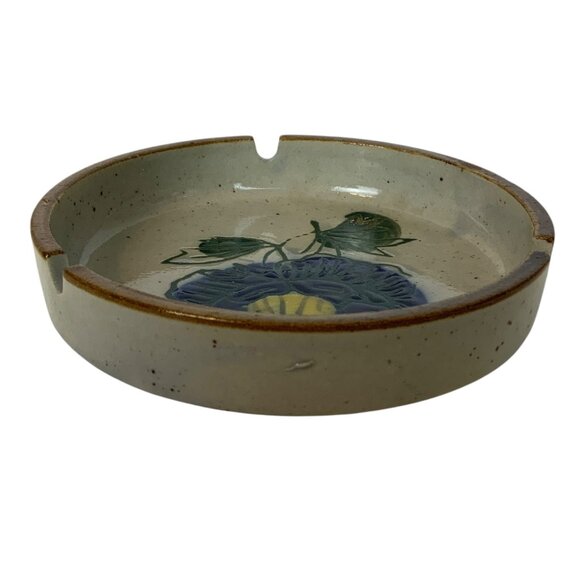 Vintage Otagiri Ceramic Ashtray  Floral Design Speckled Glaze Japan - Picture 6 of 7